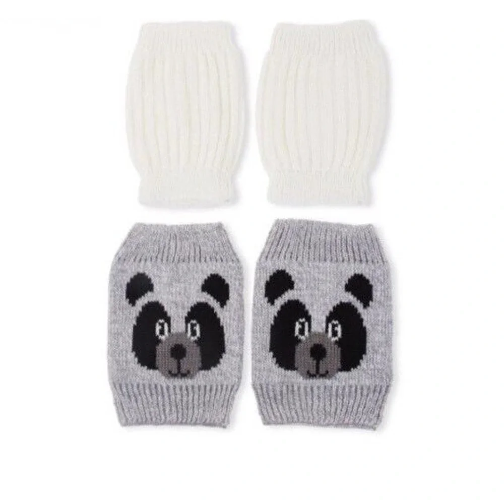 NEW No Boundaries 2 Pack Sweater Boot Toppers Solid Ivory &‎ Gray Panda